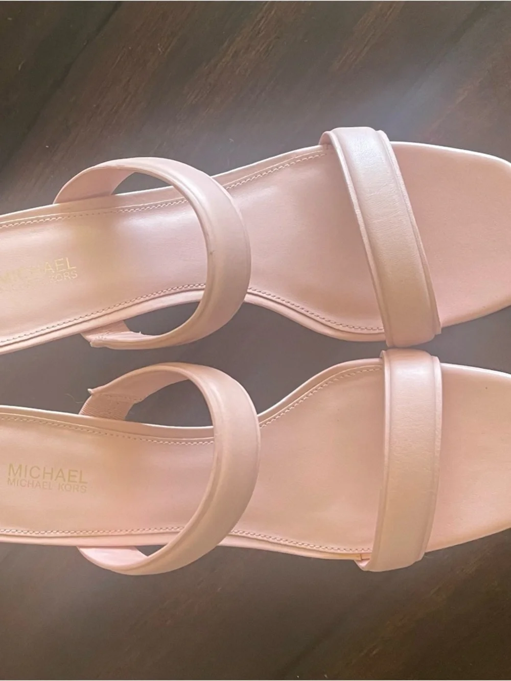 Michael Kors Clara Leather Dress Sandals Smokey Rose